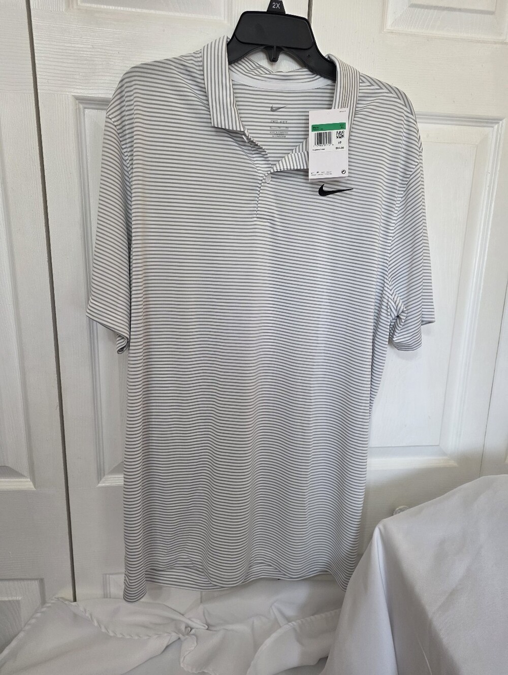 Nike Men’s Gray Striped Performance Polo Shirt